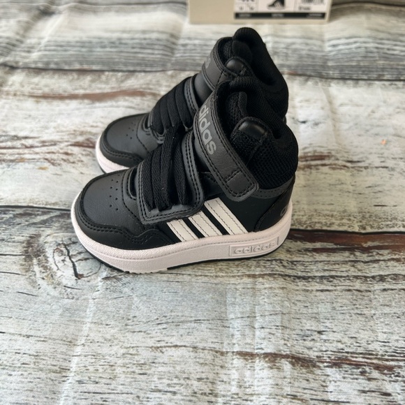 Adidas Hoops Mid 3.0 AC I Toddler Sneakers - Black/White - Size 4K - Picture 7 of 11